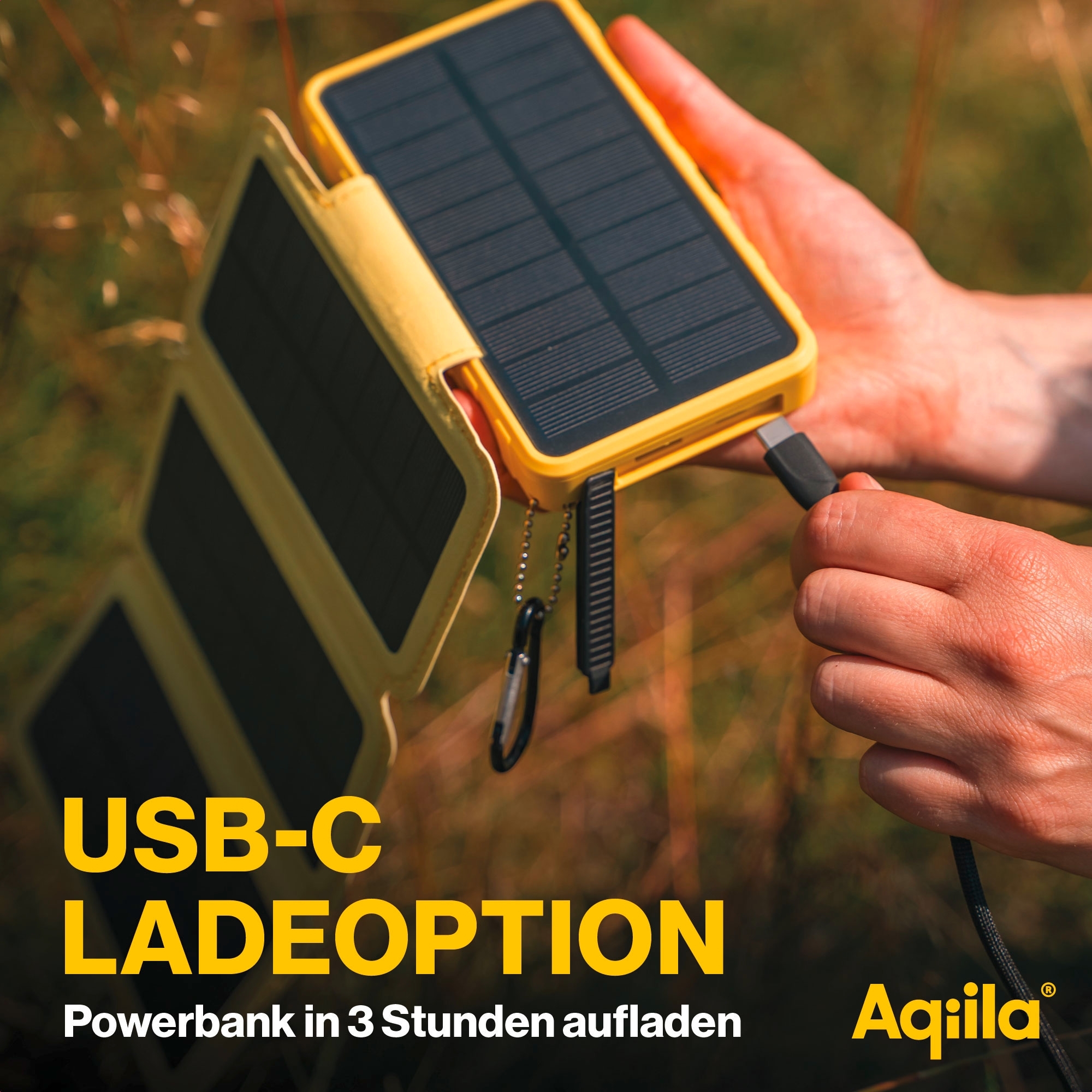 Aqilla Powerbird Solar Powerbank 20 W gelb 20000 mAh
