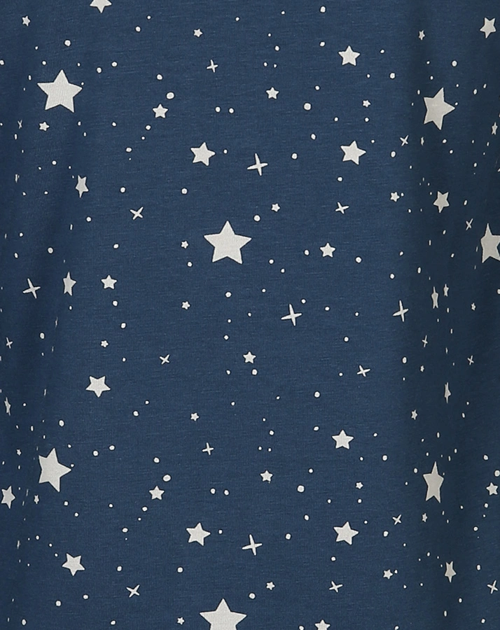 Langarm-Kleid GLITTER UNICORN mit Sternen in dunkelblau