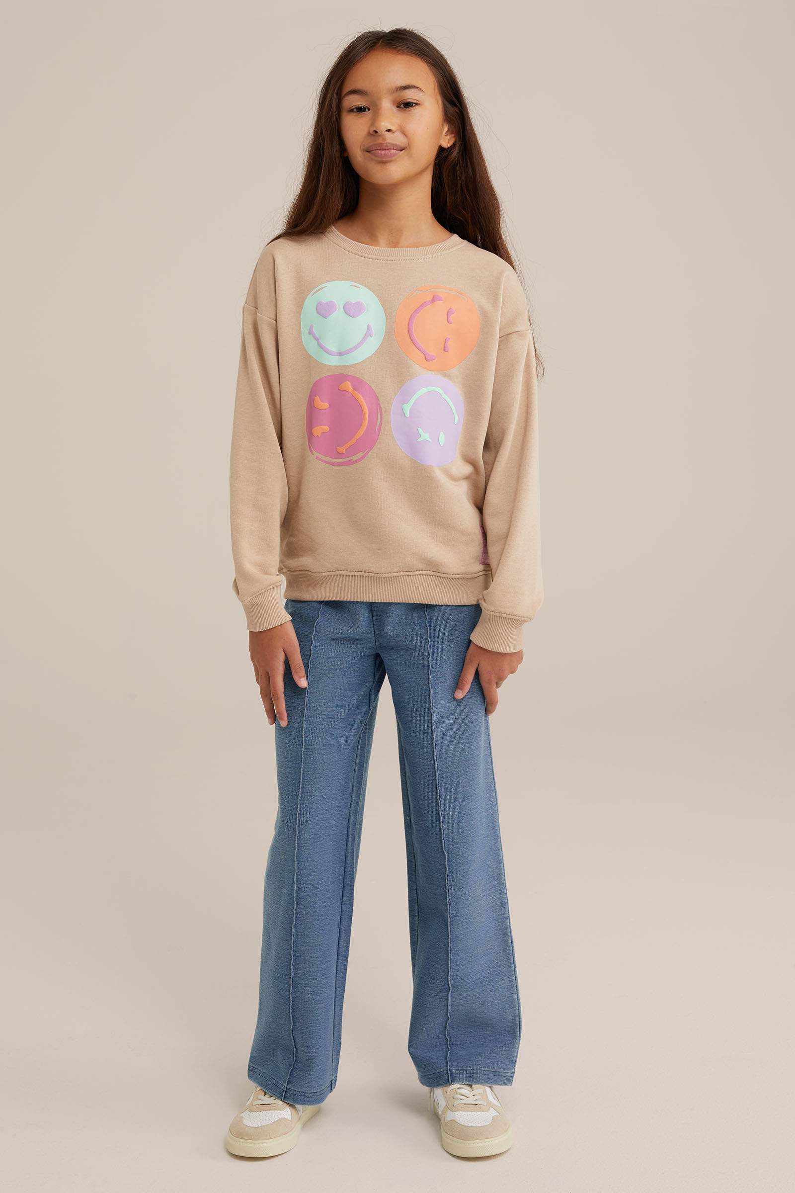 Meisjes broek met stretch WE Fashion Lichtblauw