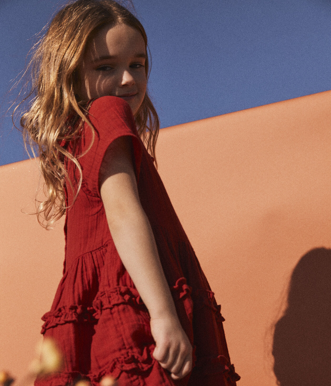 Robe manches courtes en gaze de coton enfant fille