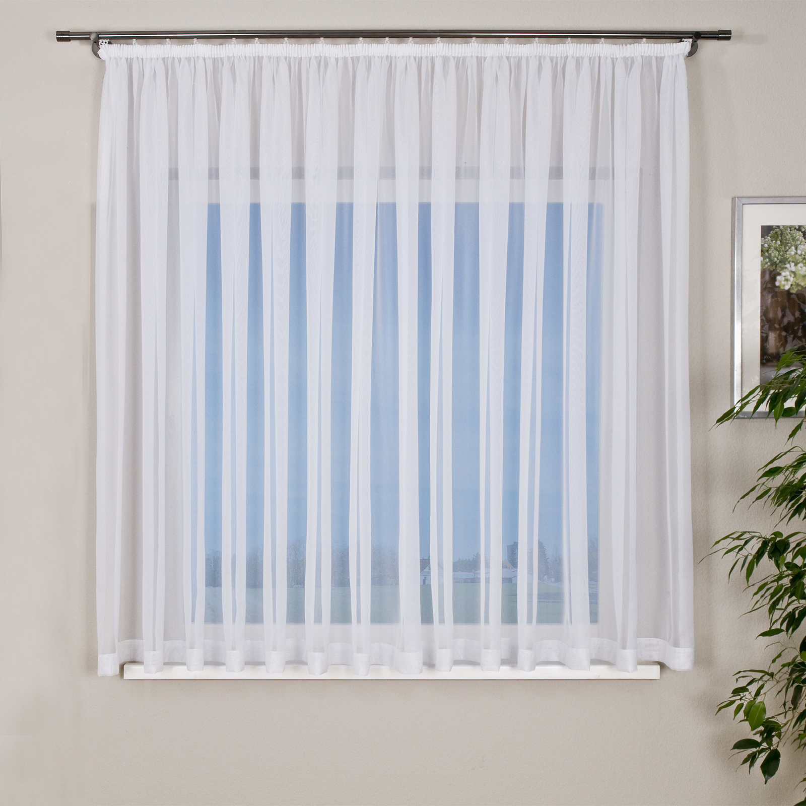 Gardine - weiß - 450x150 cm