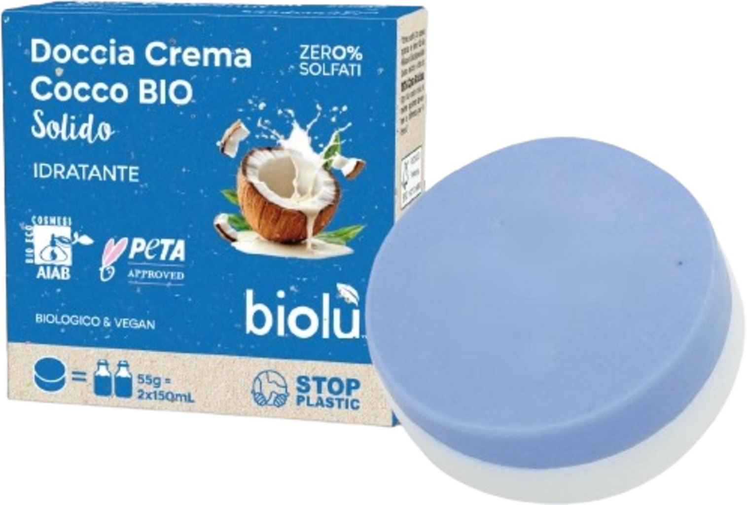 biolù  Festes Duschstück & Lotion, 55 g