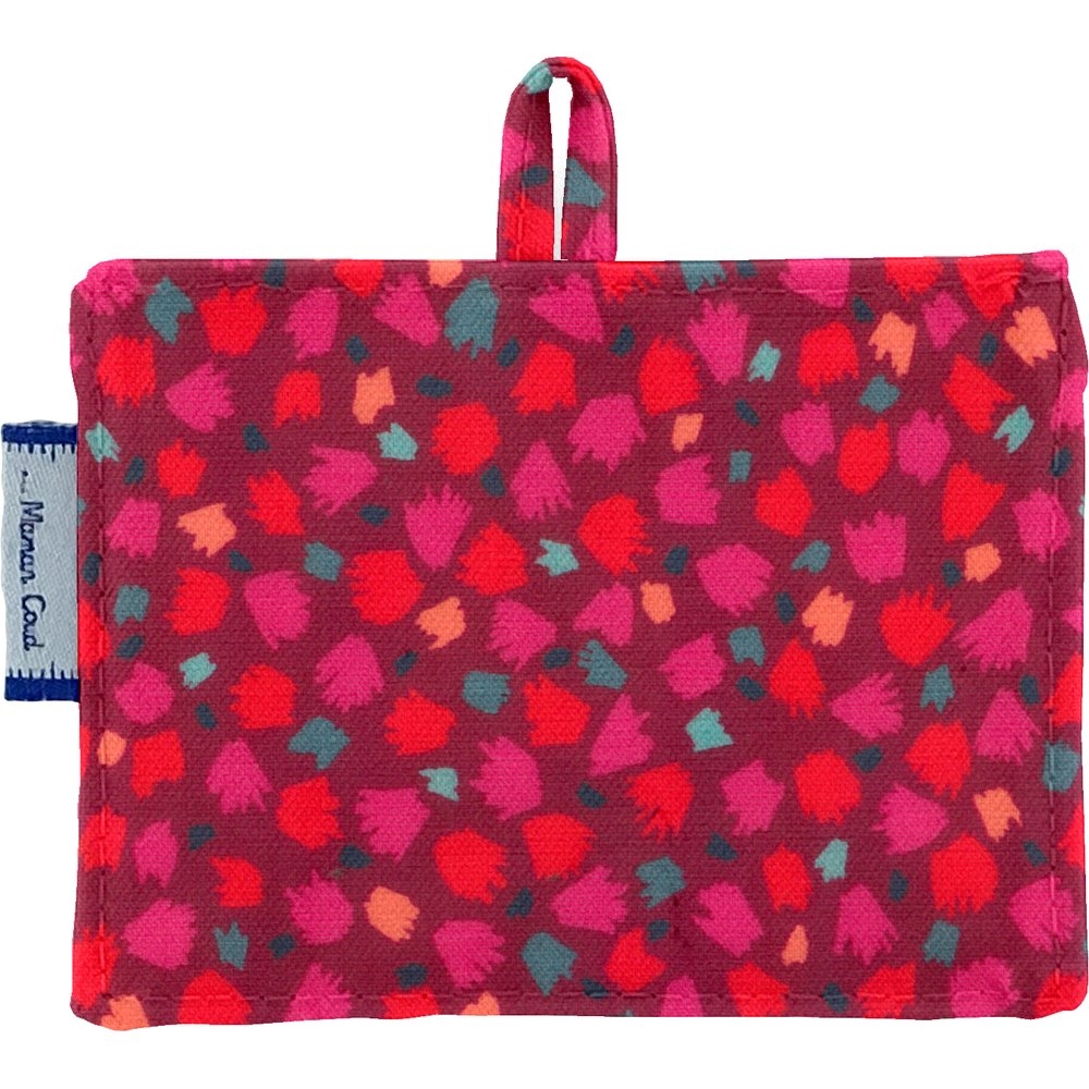 Porte Badge Pompons Cerise