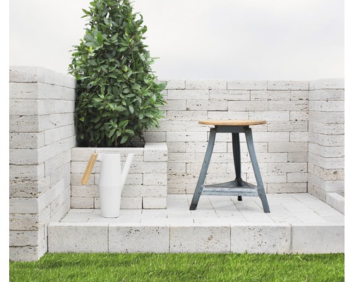 FLAIRSTONE universele steen Roma travertin crème 24 x 12 x 6 cm getrommeld