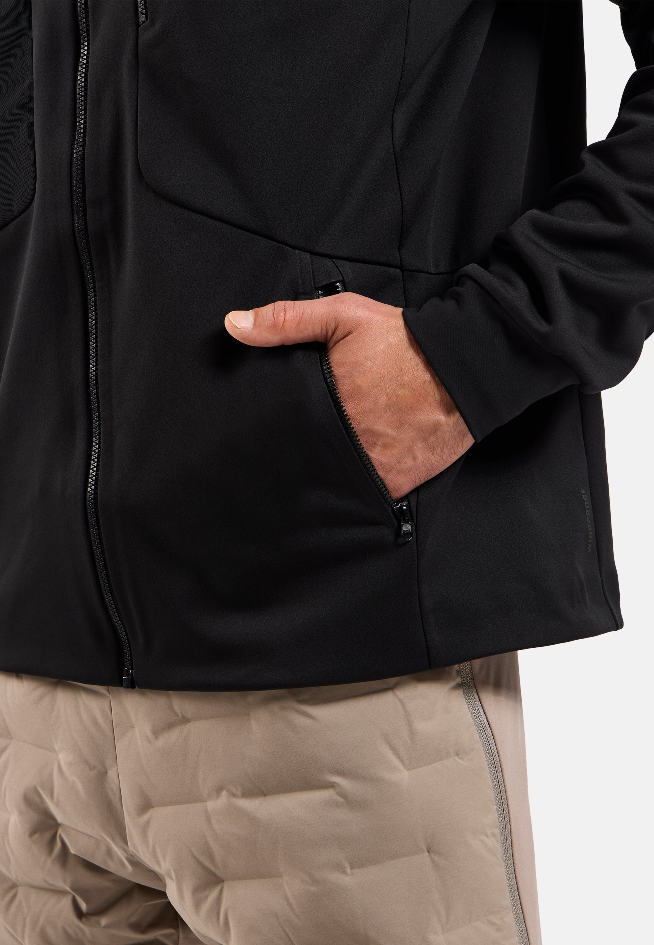 Winddichte Zeroweight X-Warm Langlaufjacke in black