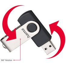 Clé USB 2.0 'Rotate', 64 GB, noir/argent