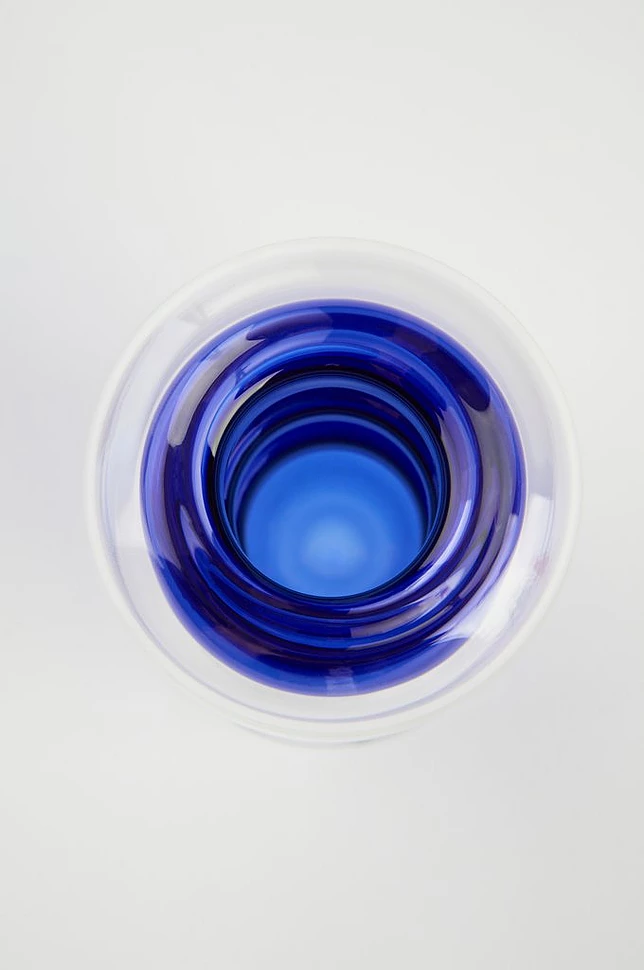 TILO BLUE glassvase høyde 15 cm