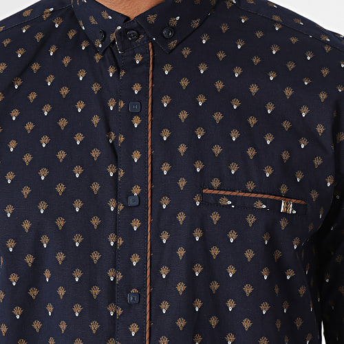Chemise Manches Longues Bleu Marine
