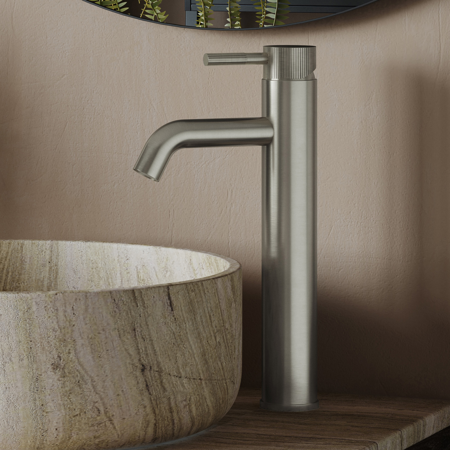 Saniclear Plus Stripes hoge wastafelkraan RVS