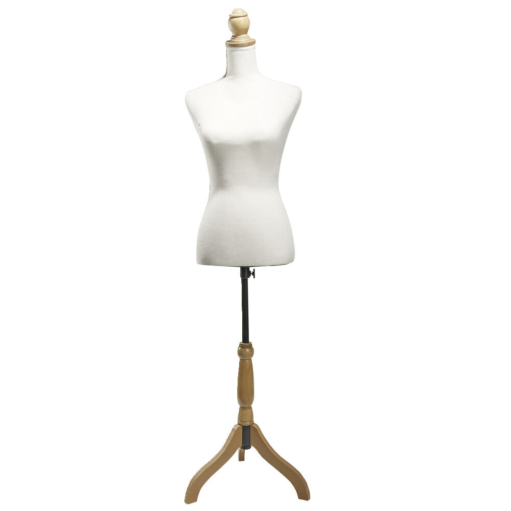 Buste femme en mousse sur pied uni beige 37x23xH168cm