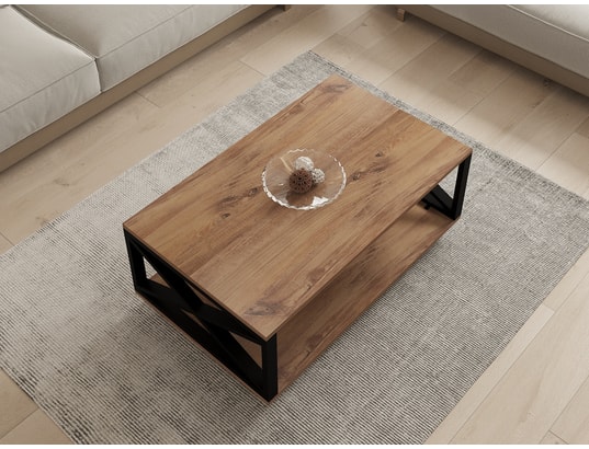 CONCEPT1 - Table basse Refia Pin atlantique 98 x 60 x h33,6cm