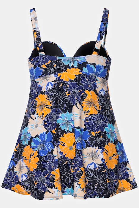 Badekleid, Blüten, Softcups, Korsagen-Ausschnitt