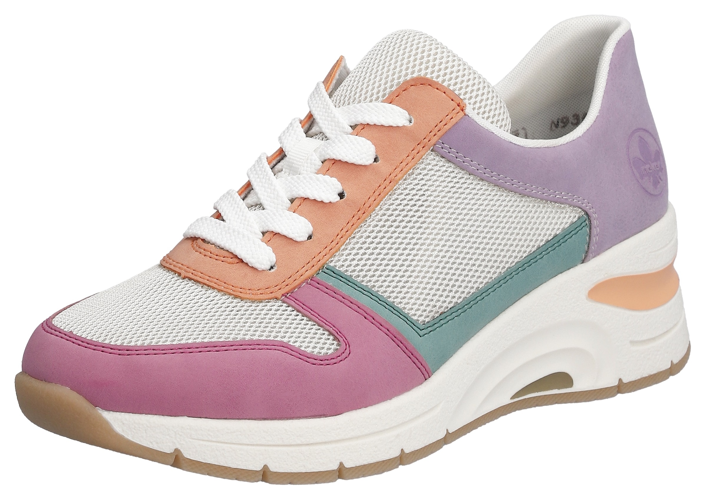 Rieker Wedgesneaker »vegan«  herausnehmbarer Soft-Einlage, Freizeitschuh, Halbschuh, Schnürschuh