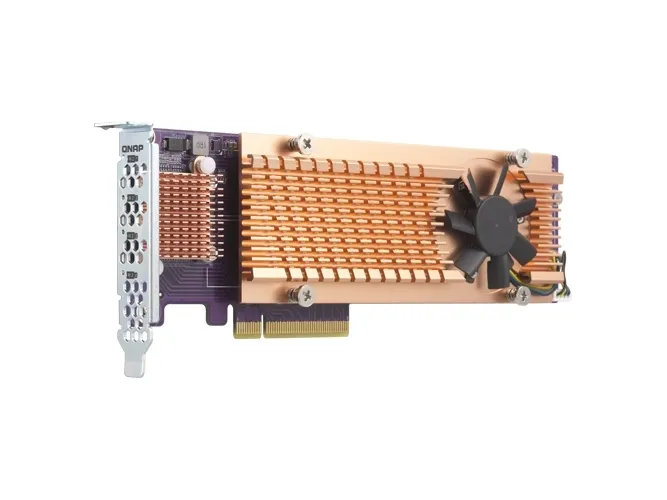 QNAP QM2-4P-384 - Lagringskontrol - PCIe 3.0 - lavprofil - PCIe 3.0 x8 - for QNAP TS-1273, 1277, 473, 677, 873, 877, 977, EC1280, TVS-2472, 473, 673, 872, 873, 882