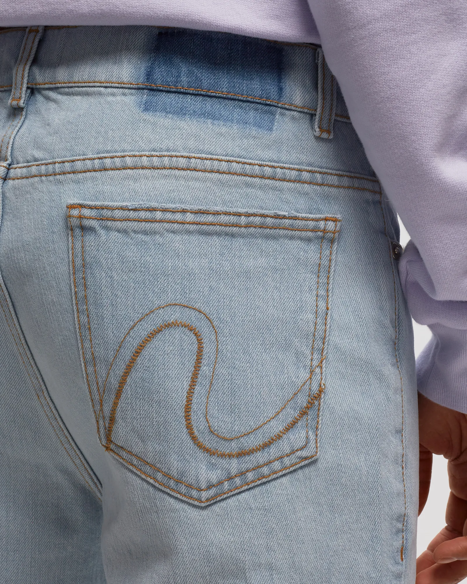 ERL DISTRESSED DENIM PANTS WOVEN