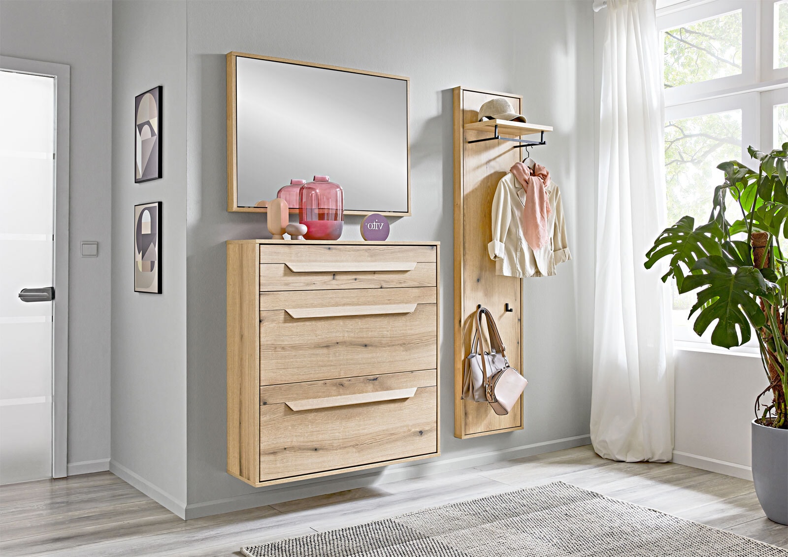 vito Garderobenpaneel PERADO 44 x 180 cm braun-Eiche Evoke Dekor