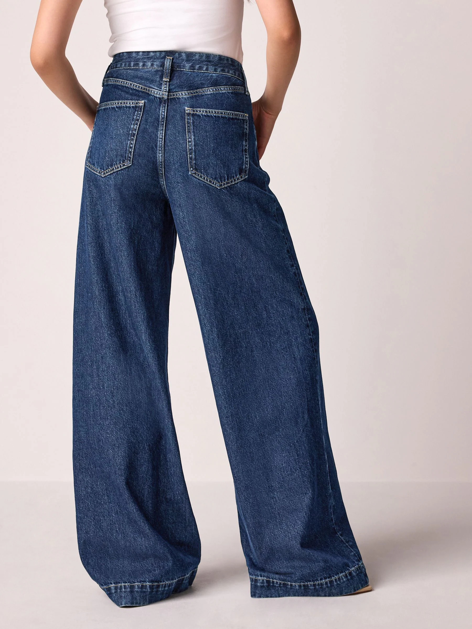 Rinse wash - Palazzo-jeans met wijde pijpen van 100% katoen
