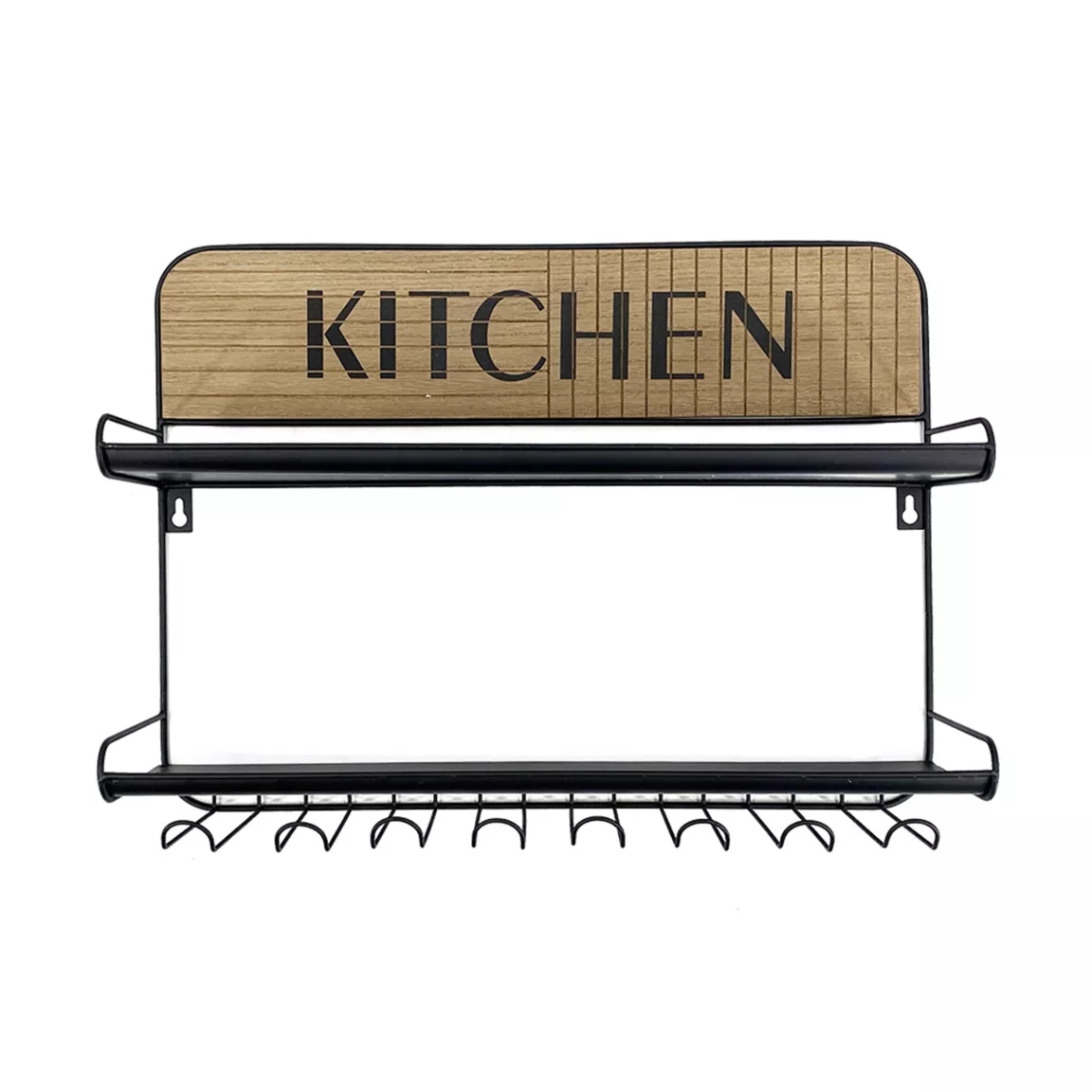 Etagère murale cuisine métal (H35 cm) Kitchen Noir