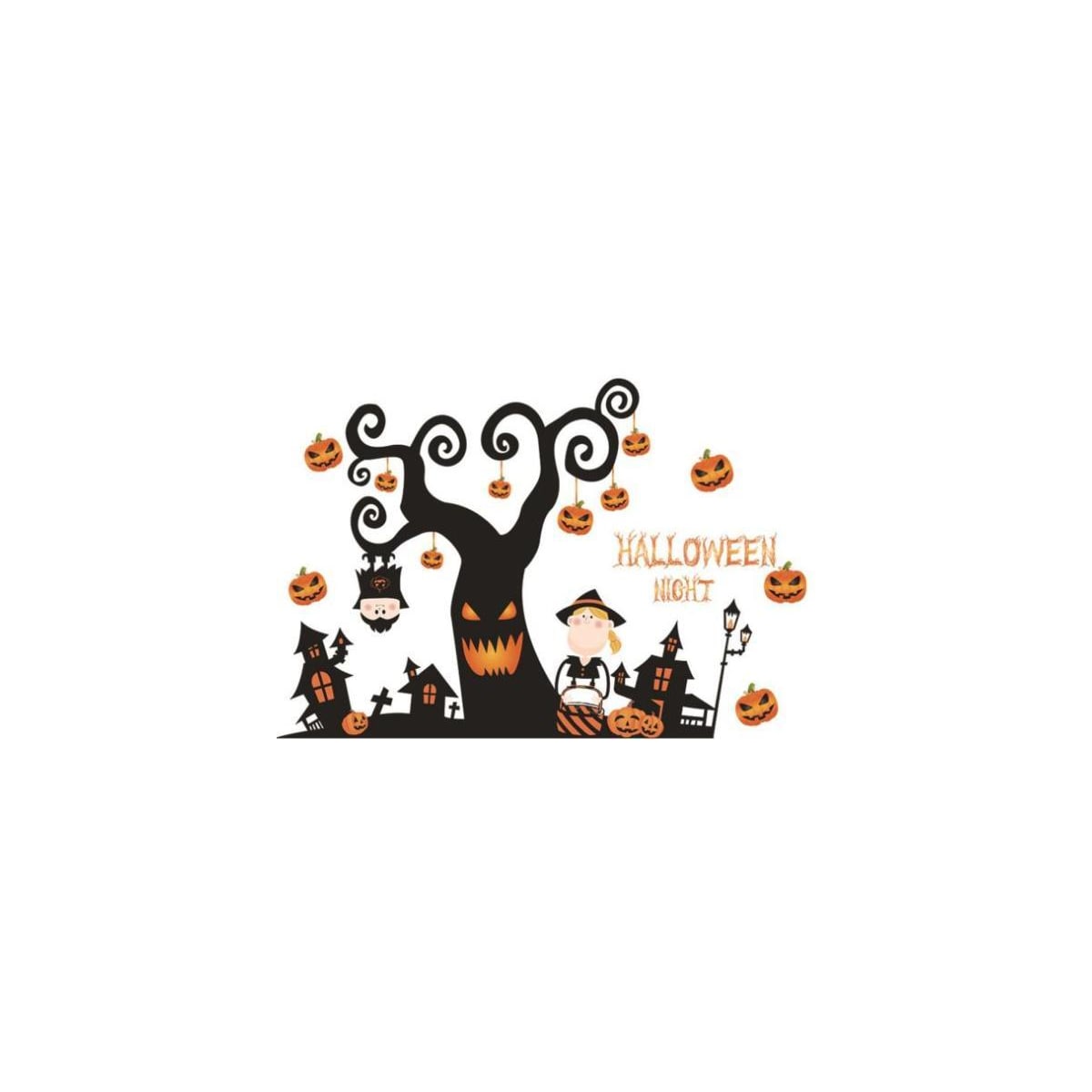 Veggdekorasjon med Halloween-motiv, Skummelt tre 60x90cm