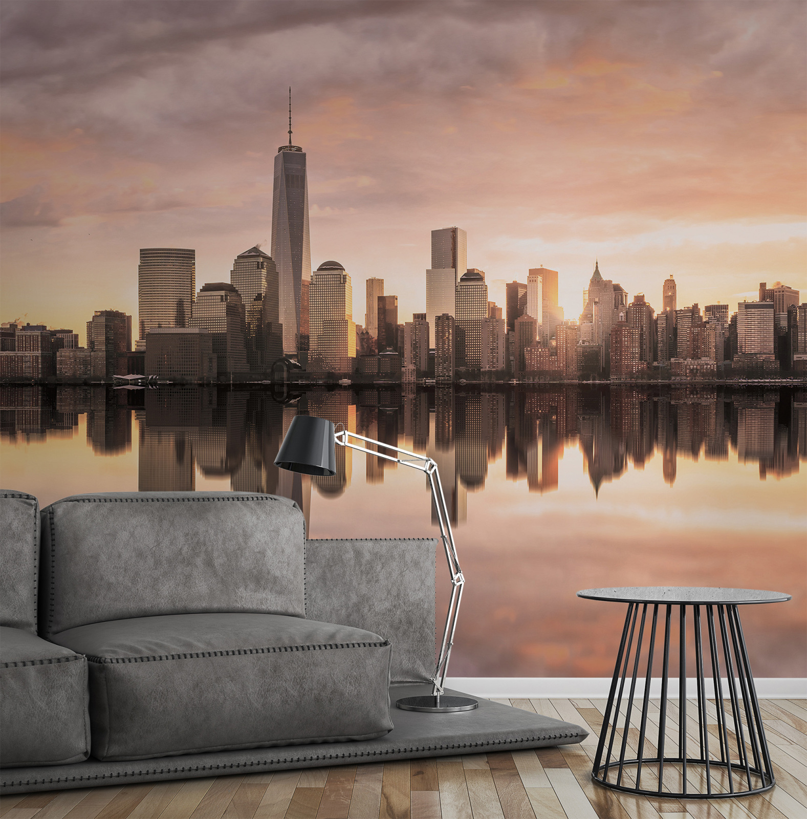 Fototapete DESIGNWALLS - grau-orange - New York - 2,55 Meter