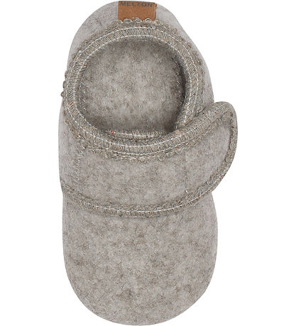 Melton Hausschuhe - Wolle - Beige Melange