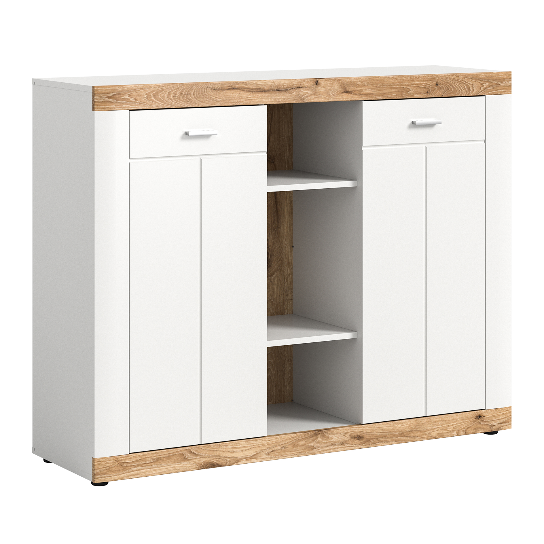 Kommode LAREDO - weiß-Nox Oak - 104 cm