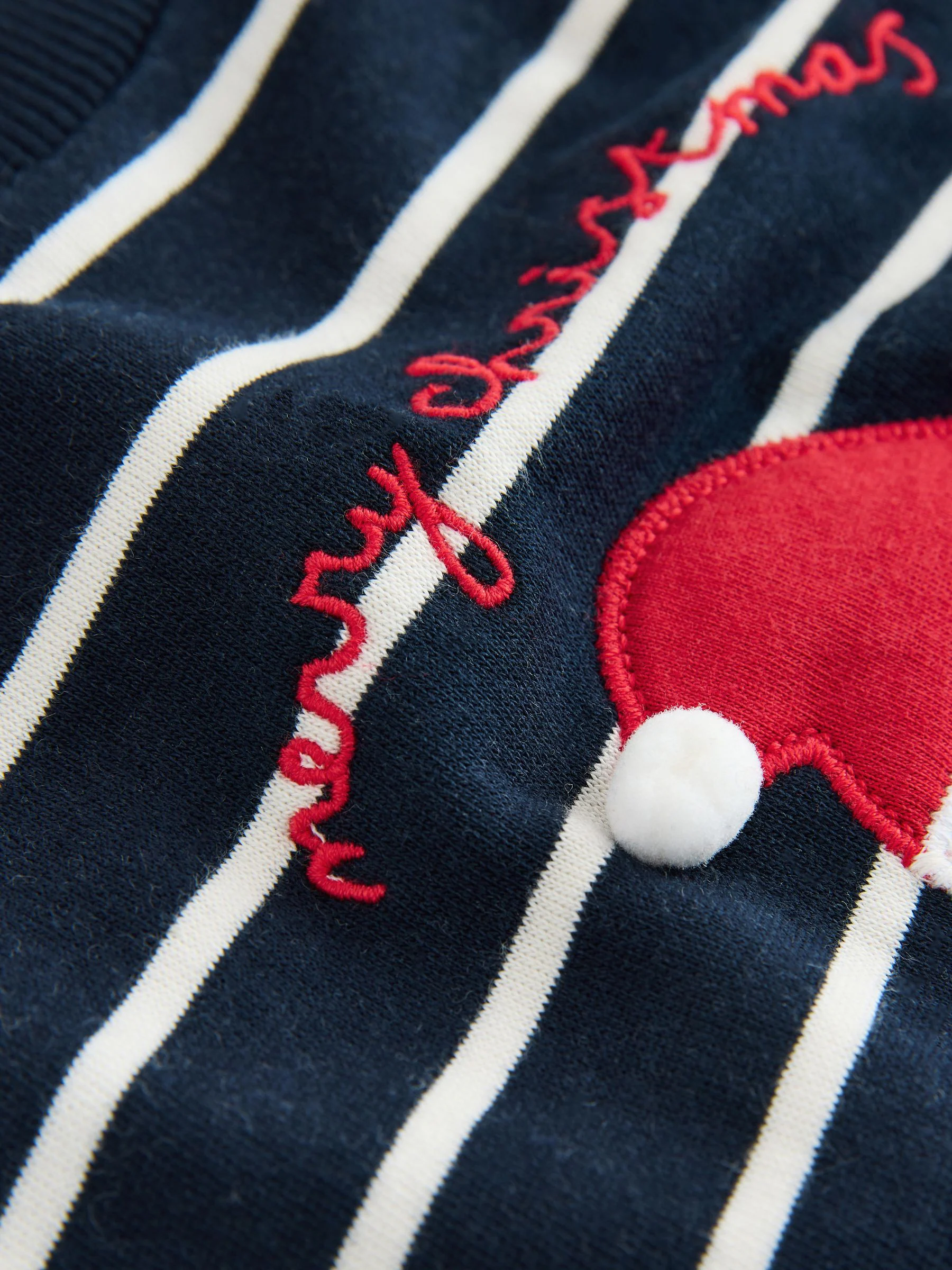 Marineblauw/Ecru Strepen - Kersttrui met ronde hals (3mnd-7jr)