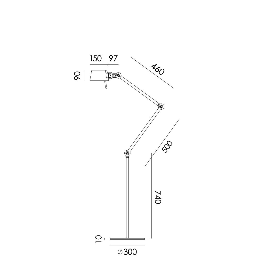 Tonone Bolt 2 Arm vloerlamp Striking Orange