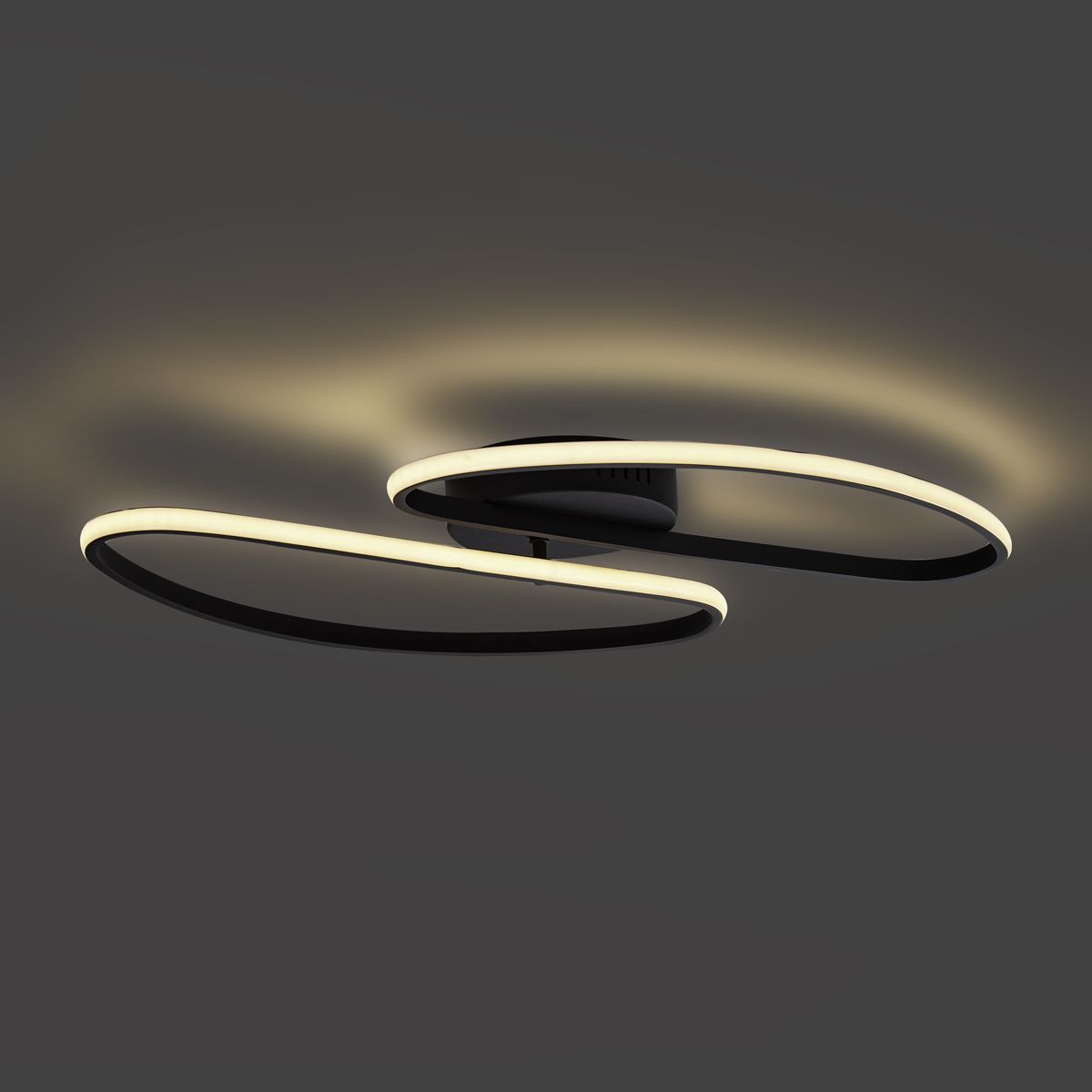 Design plafondlamp mat zwart 65 cm 3-staps dimbaar 2-lichts - Pepe