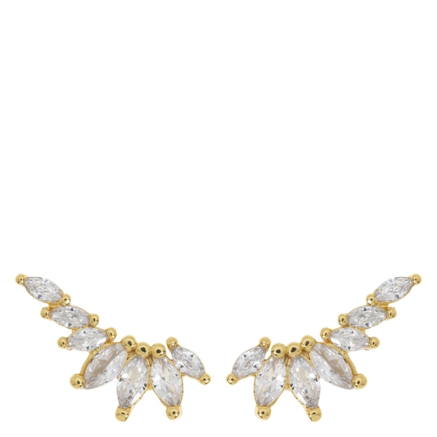 Timi Of Sweden Zubi Crystal Leaf Ear Climber Earrings