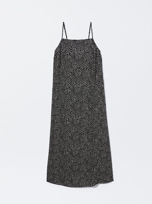 Vestido midi estampado - Multicolorido