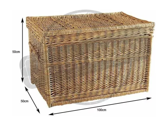 Malle de rangement en osier buff 100 x 50 x 50 cm