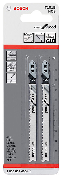 2 lames de scie sauteuse T droite propre Bosch Bois