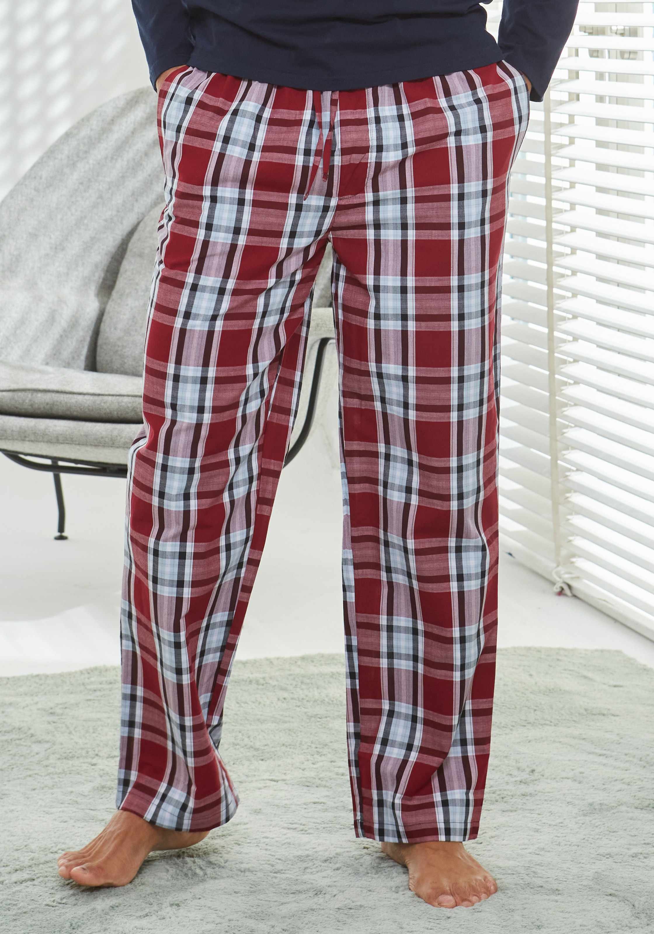 H.I.S Pyjama, 2 Stk. Schlafanzug in langer Form mit Webhose