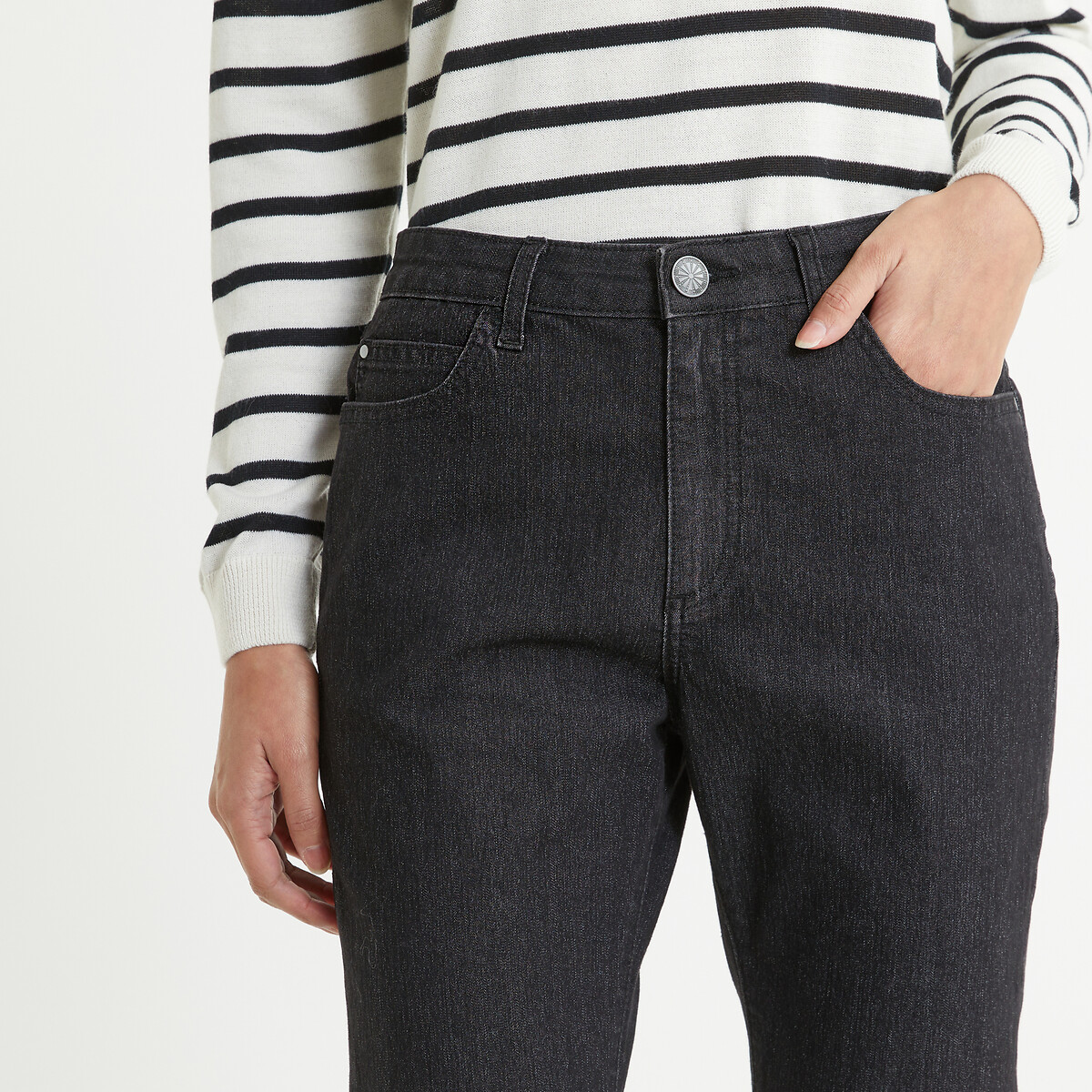 ANNE WEYBURN<br>Calça jeans reta normal