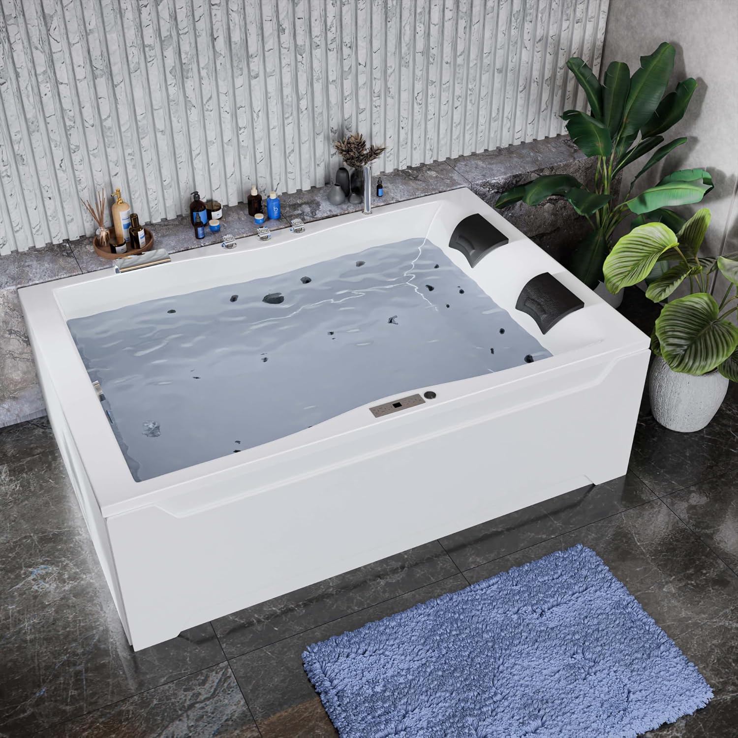 AQUADE Whirlpоol Badewanne 180x120 cm Acryl Badewanne Modell: Hamburg Badеwanne Komplettset Wellness Badеwanne 2 Personen - Wählen Sie Ihre perfekte Wanne/Whirlpоol: Basic, Classic, Air-Relax, Lux