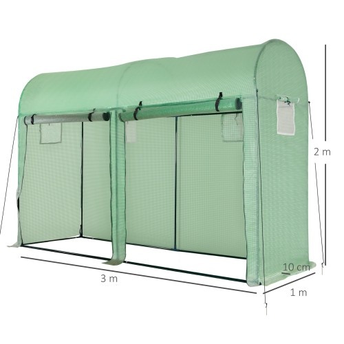 Estufa com 4 janelas verdes