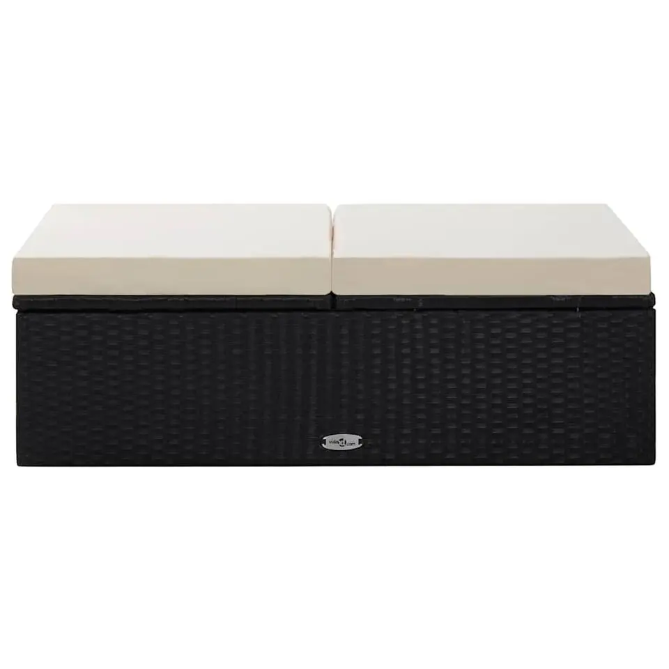 VIDAXL 2-delige Loungeset met kussens poly rattan zwart