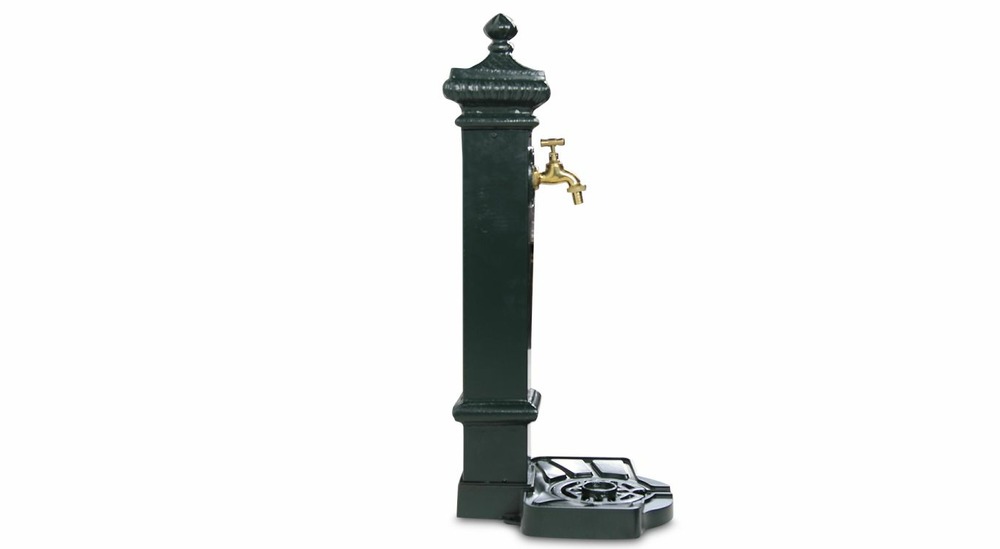 Fontaine de jardin aluminium-métal vert 29x33x76cm