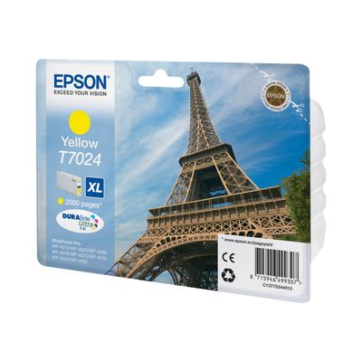 Epson T7024XL Tour Eiffel - jaune - cartouche d'encre originale