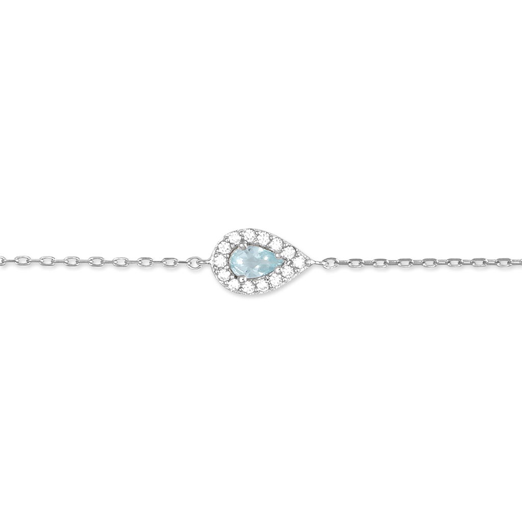 Bracelet Tania Argent Blanc Pierre De Synthese Et Oxyde De Zirconium
