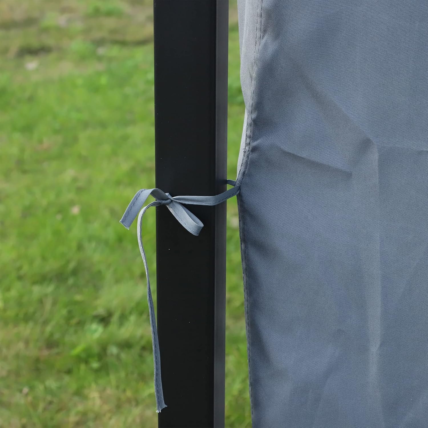 Outsunny Pavillon 3 x 3m Gartenpavillon Partyzelt mit Seitenteilen PC Dach Alu Dunkelgrau