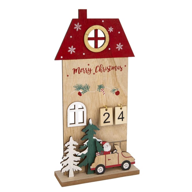Adventscountdown Haus - ca. 16 x 5,5 x 32 cm