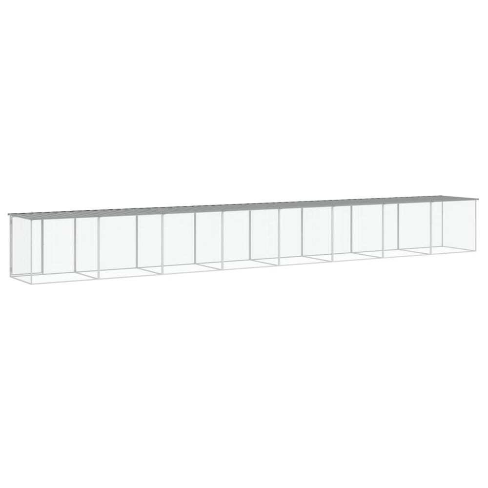 Poulailler avec toit gris clair 803x98x90 cm acier galvanisé