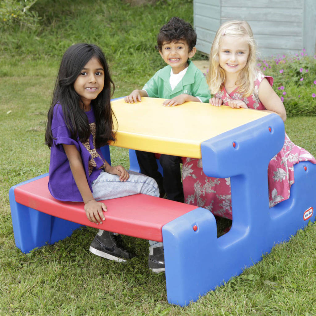 Grote picknicktafel blauw