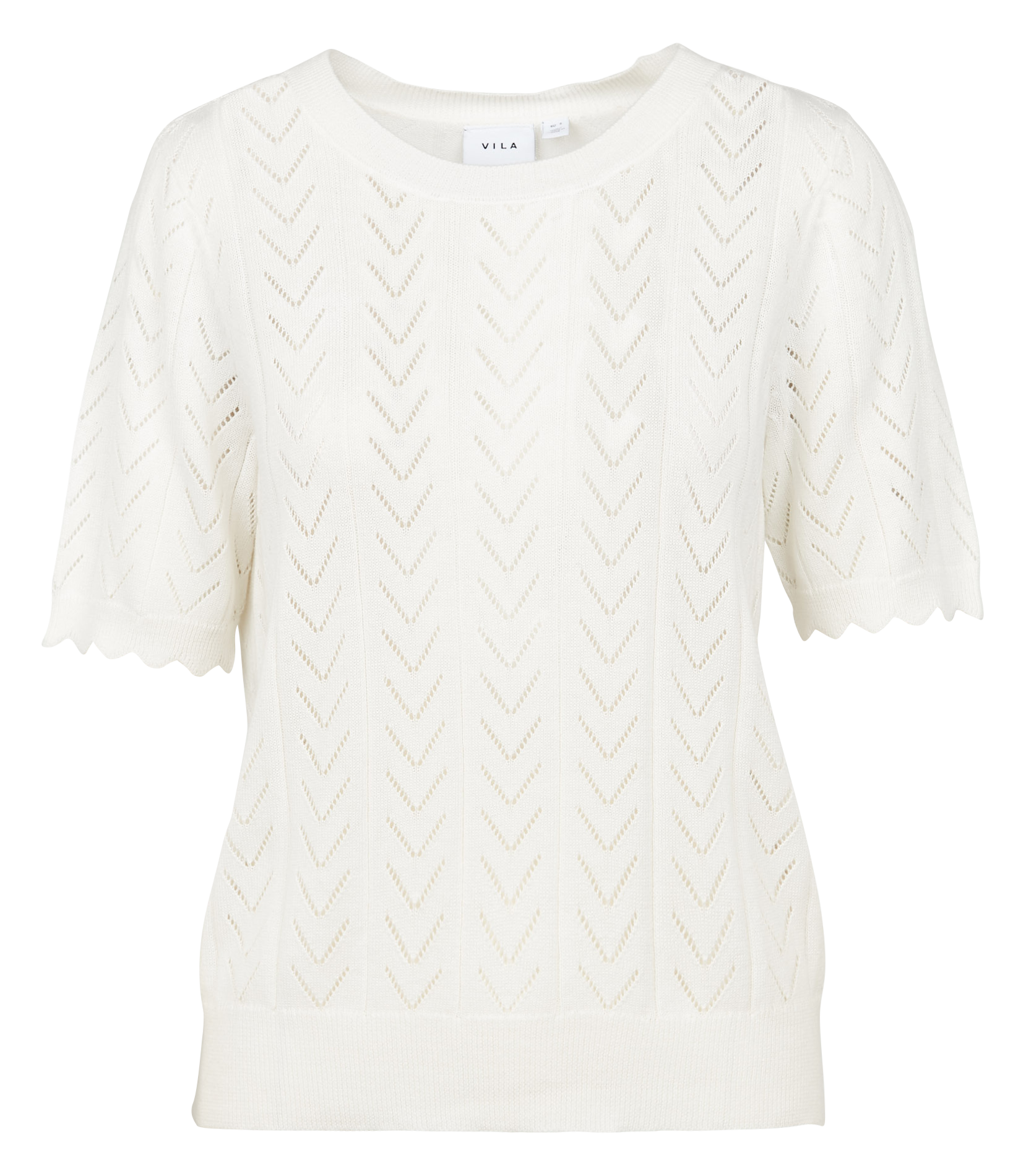 Pull en maille ajourée| Blanc