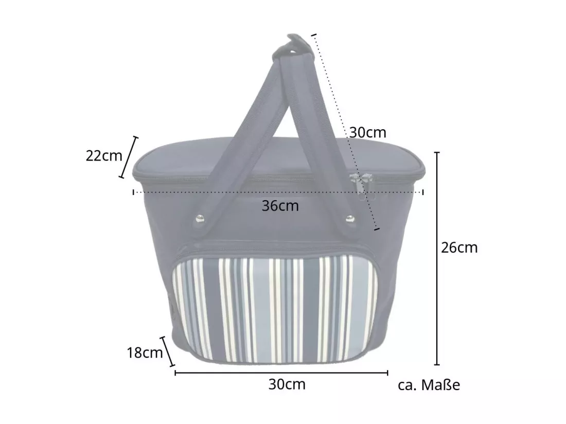 Sac isotherme 20l sac de transport glacière sac à lunch avec poignées bleu