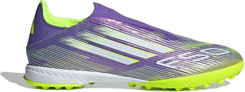adidas Uniseks-Kind F50 LEAGUE Laceless Turf Football Boots Kids, Purple Rush/Cloud White/Lucid Lemon, 28 EU