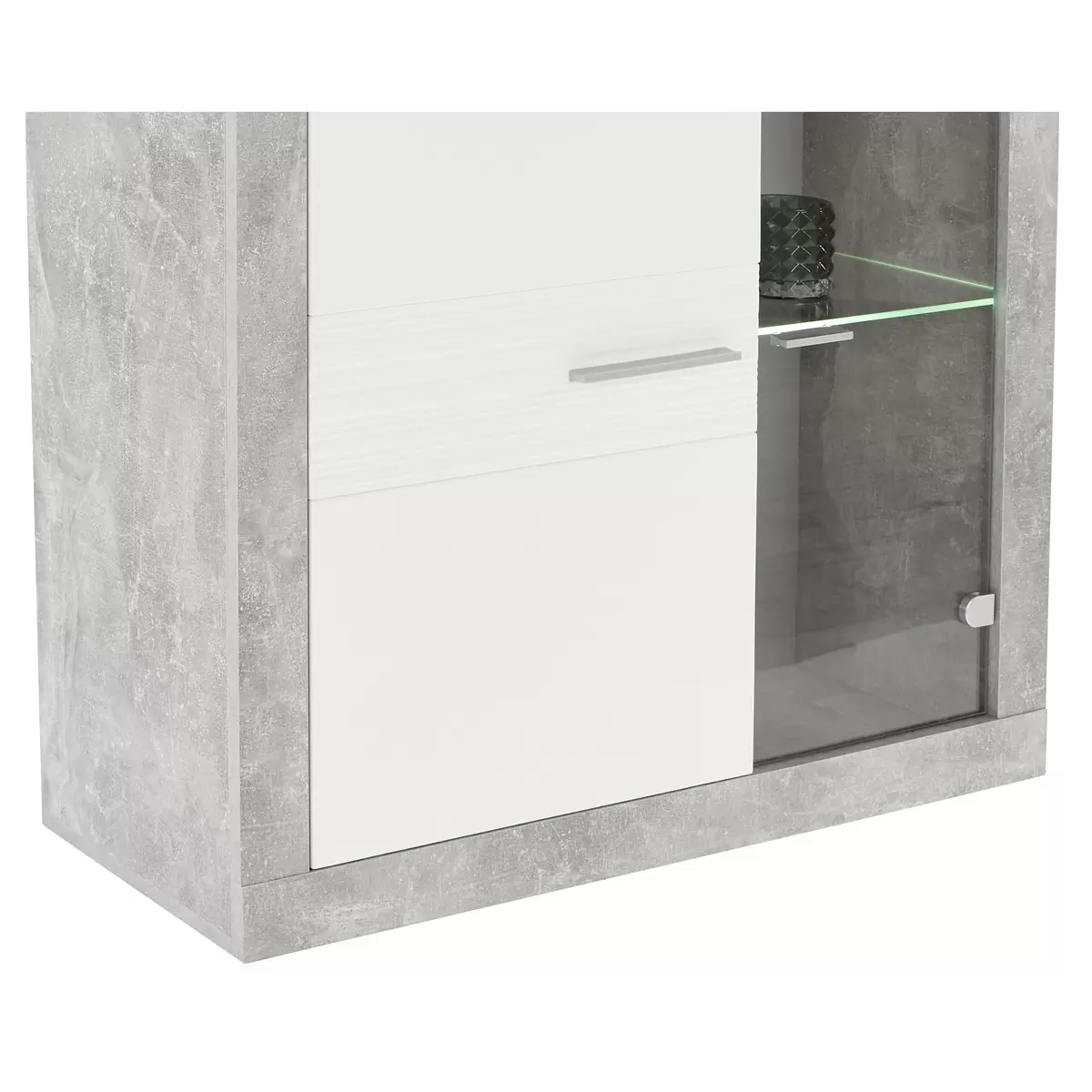 Vitrine Malta weiss,Betonoptik