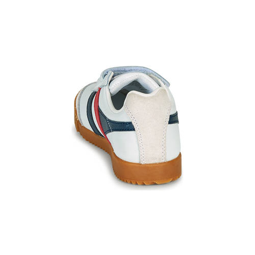 Gola - HARRIER LEATHER VELCRO - Blanc / Marine / Rouge